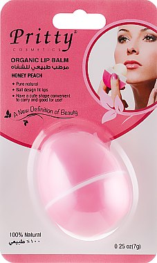 Органічний бальзам для губ "Медовий персик" - Pritty Cosmetics Organic Lip Balp