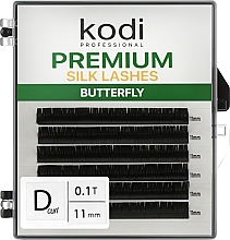 Парфумерія, косметика Накладні вії Butterfly Green D 0.10 (6 рядів: 11 мм) - Kodi Professional