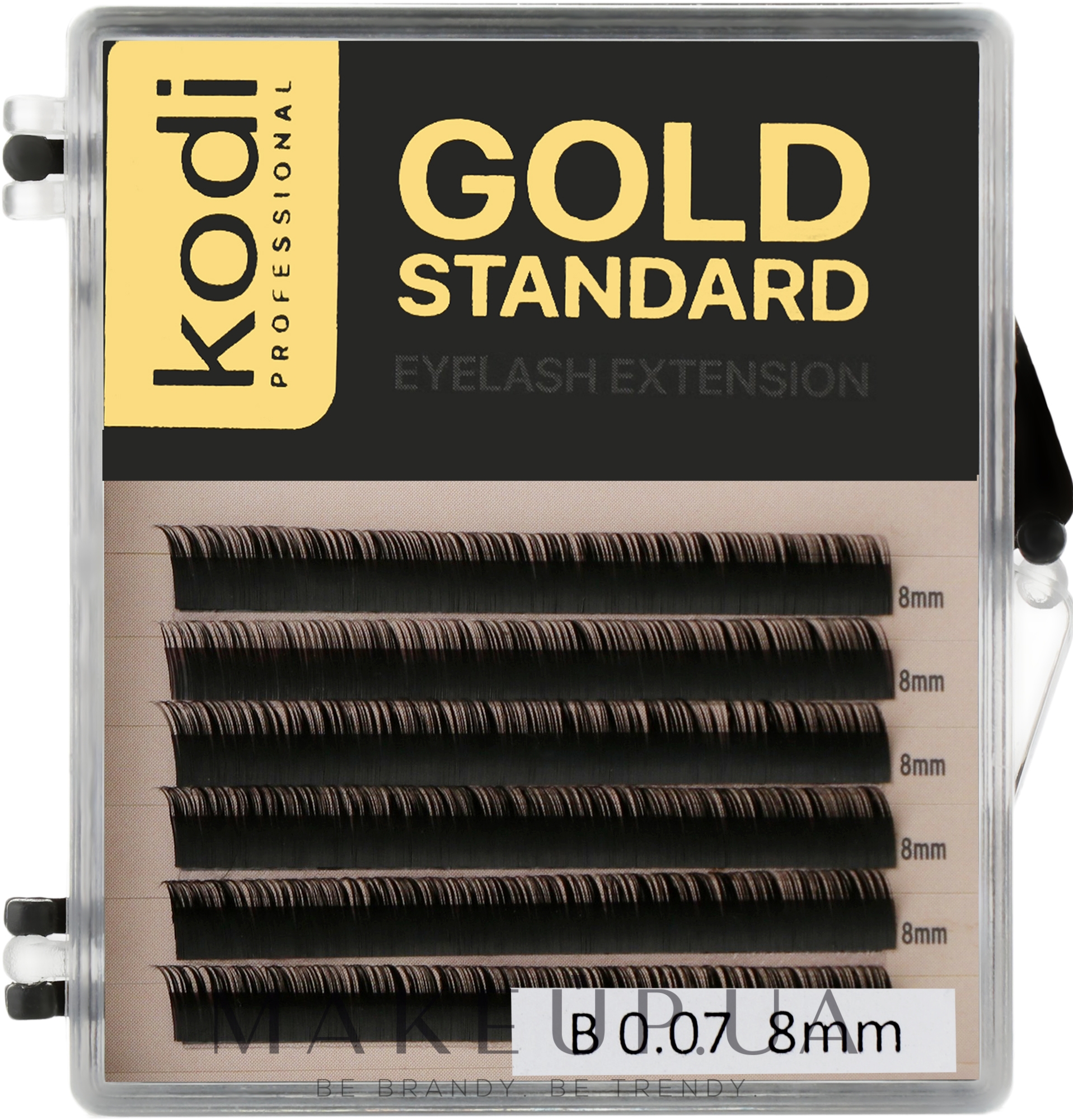 Накладные ресницы Gold Standart B 0.07 (6 рядов: 8 мм) - Kodi Professional — фото 1уп