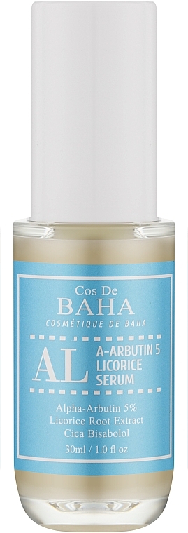 Сыворотка для лица с арбутином и лакрицей - Cos DE BAHA A-Arbutin 5% Licorice AL Serum — фото N1