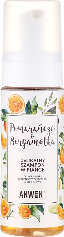 Шампунь-пенка с апельсином и бергамотом для нормальной и жирной кожи головы - Anwen Orange and Bergamot Shampoo — фото N1