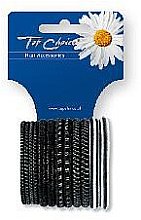 Резинки для волосся, 12 шт., чорні+сріблясті, 22357 - Top Choice — фото N1