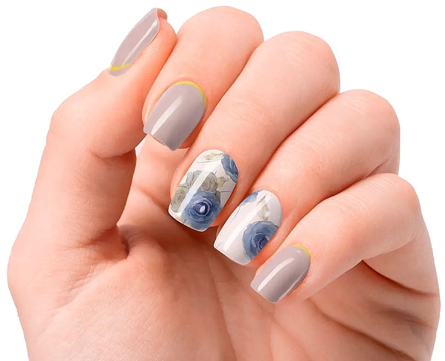 Набор гелевых наклеек для ногтей - Nooves Premium Luxe Elegant Floral Metallic — фото N3