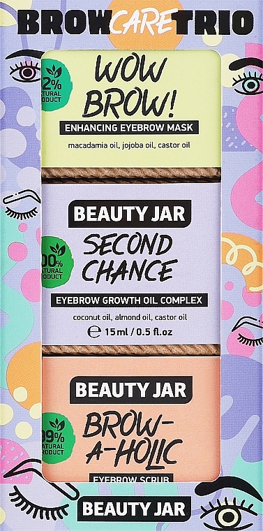 Набор - Beauty Jar Set (brow/mask/15ml + brow/oil/15ml + brow/scrub/15ml)  — фото N1