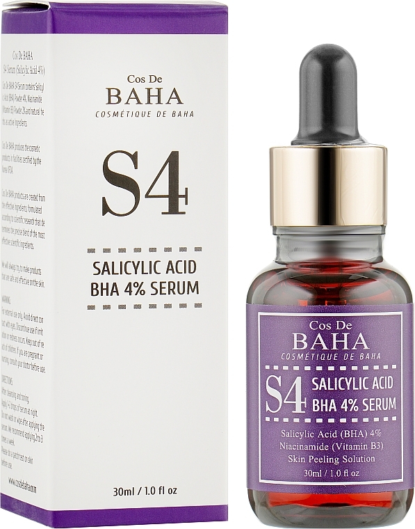 УЦЕНКА Сыворотка-пилинг с салициловой кислотой 4% - Cos De Baha Salicylic Acid 4% Serum * — фото N2