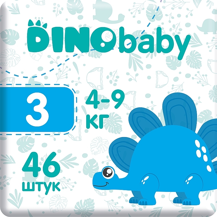 Подгузники детские 3 (4-9кг), 46 шт - DinoBaby