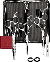 Набір ножиць у чорному чохлі - Olivia Garden SilkCut Left Handed Scissors 500 + 575 + 635 Black Pouch — фото N1