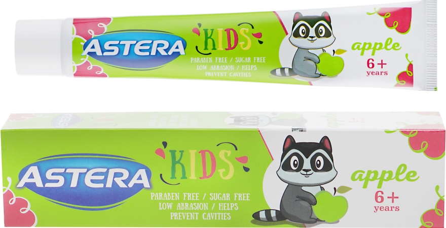 Зубная паста со вкусом яблока - Astera Kids With Apple Flavour — фото N4