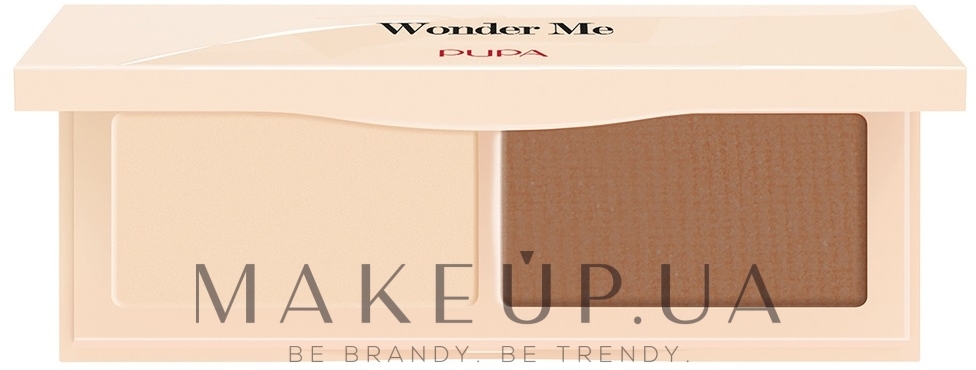 Контурна палетка для обличчя - Pupa Wonder Me Natural Sculpt Contouring Face Powder Duo — фото 001 - Light