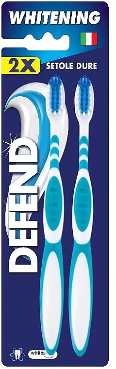 Зубные щетки, красные, 2 шт. - Defend Whitening Toothbrush — фото N1