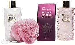 Набір - IDC Institute Secret Stories (sh/gel/300ml + b/lot/300ml + bath/salt/150g + sponge/1pcs) — фото N2