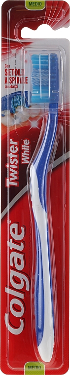 Зубная щетка "Отбеливающая" средней жесткости, бело-синяя - Colgate Whitening Medium Toothbrush — фото N1