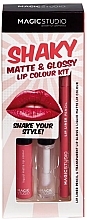 Духи, Парфюмерия, косметика Набор - Magic Studio Shaky Matte & Glossy (l/pencil/0.3g + lipstick/1ml +lip/gloss/2ml)