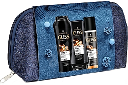 Парфумерія, косметика Набір - Gliss Kur Ultimate Repair Bag Set (shm/250ml + hair/cond/200ml + express/hair/cond/200ml + bag)