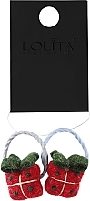 Парфумерія, косметика Набір резинок для волосся "Новорічні", блакитна + сіра - Lolita Accessories