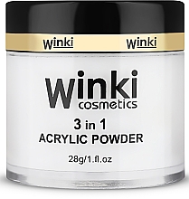 Парфумерія, косметика Акрилова пудра 3 в 1, біла - Winki Cosmetics 3 In 1 Acrylic Powder