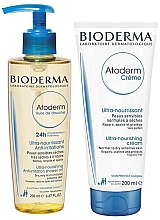 Парфумерія, косметика Набір - Bioderma Atoderm (sh/oil/200 ml + f/cr/200ml)