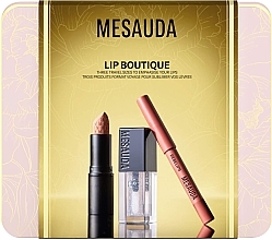 Парфумерія, косметика Набір - Mesauda Milano Kit Lip Boutique (lipstic/3g + l/gloss/2ml + l/pencil/0.8g)