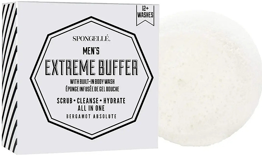 Мужская пенная многоразовая губка для душа - Spongelle Men's Bergamot Abolute Extreme Buffer  — фото N2