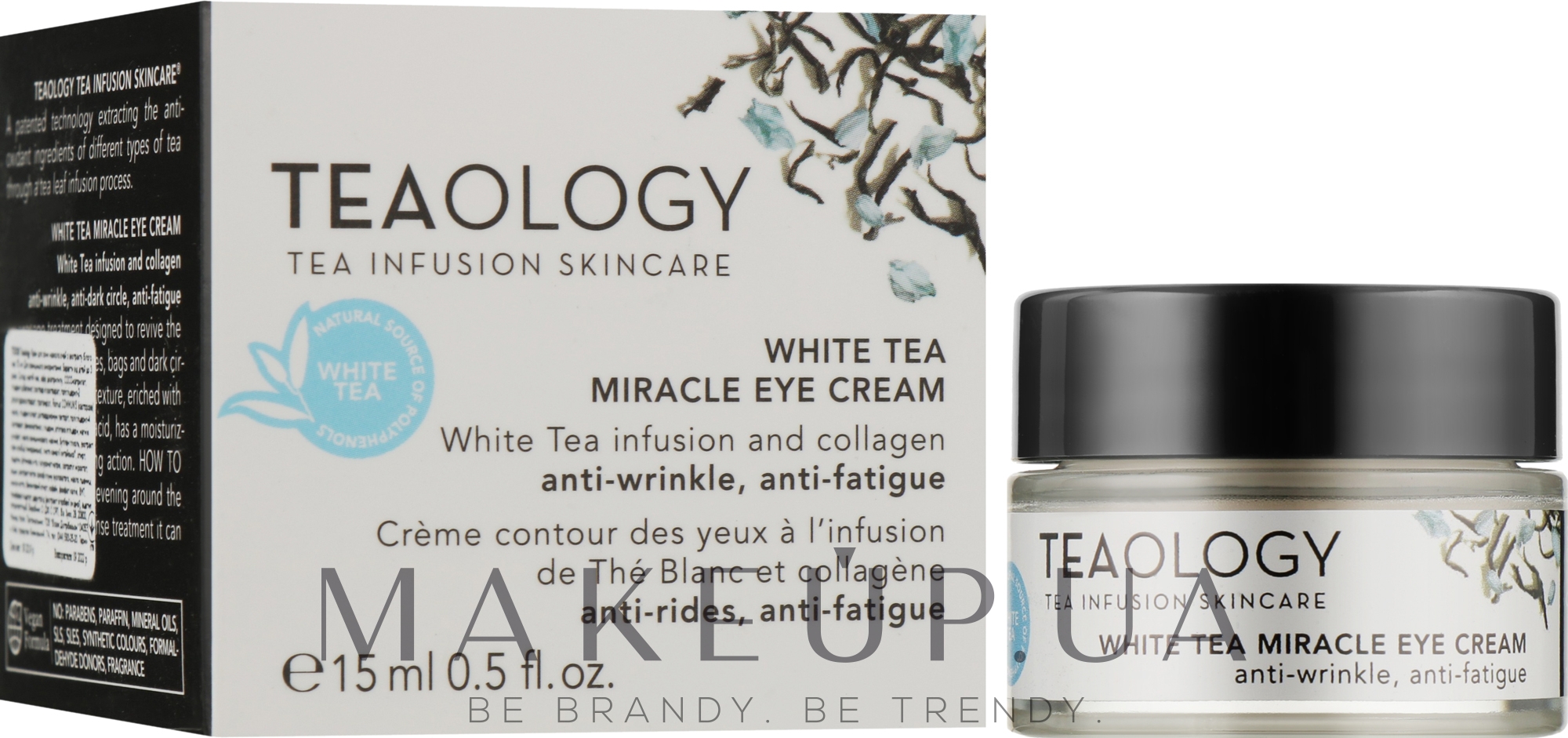 Крем для зоны вокруг глаз с экстрактом белого чая - Teaology White Tea Miracle Eye Cream — фото 15ml