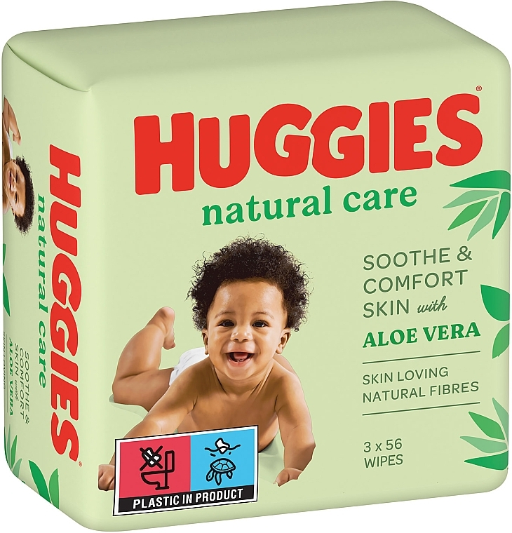 Дитячі вологі серветки Natural Care, 3х56 шт. - Huggies — фото N2