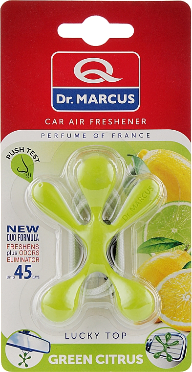 Ароматизатор повітря для автомобіля "Зелений цитрус" - Dr.Marcus Lucky Top Green Citrus — фото N1