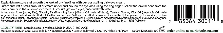Гіалуроновий крем для зони навколо очей - Mario Badescu Hyaluronic Eye Cream — фото N2