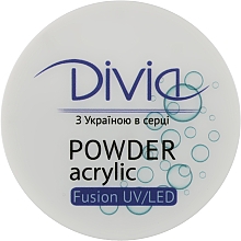 Духи, Парфюмерия, косметика Акриловая пудра для наращивания ногтей, Di1815 - Divia Acrylic Powder Fusion UV/LED 