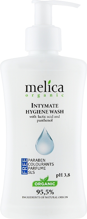 УЦЕНКА Средство для интимной гигиены с молочной кислотой и пантенолом - Melica Organic Intimate Hygiene Wash * — фото N1