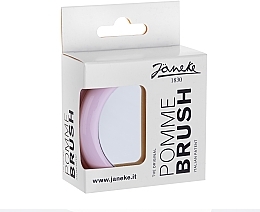 Компактная щетка для волос, d 84 мм, розовая - Janeke The Original Pomme Brush With Mirror — фото N1