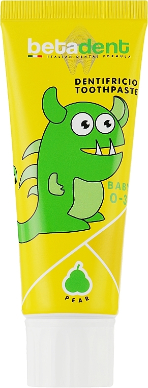 Зубна паста для дітей від 0 до 3 років - Betadent Dentifricio Toothpaste Baby Pear — фото N1