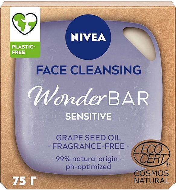 Натуральное очищение для лица для чувствительной кожи - NIVEA WonderBar Sensitive Face Cleansing