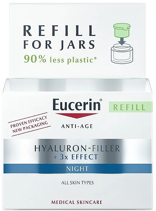 Ночной крем для лица - Eucerin Hyaluron-Filler 3x Effect Night Care (refill) — фото N2