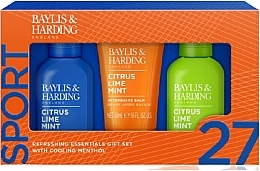 Набор - Baylis & Harding Citrus Lime Mint Refreshing Essentials Trio Gift Set (hair/body/wash/100ml + ash/balm/50ml + f/wash/100ml) — фото N1