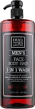 УЦЕНКА Гель для душа, волос и лица для мужчин - Dead Sea Collection Men’s Sandalwood Face, Hair & Body Wash 3 in 1 * — фото N4