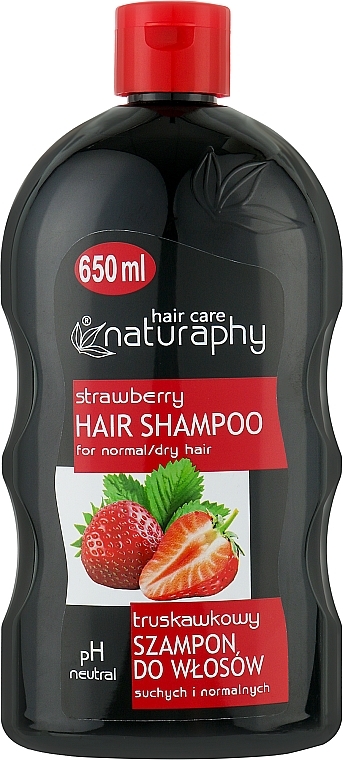 Шампунь полуничний для сухого й нормального волосся - Bluxcosmetics Naturaphy Shampoo — фото N1
