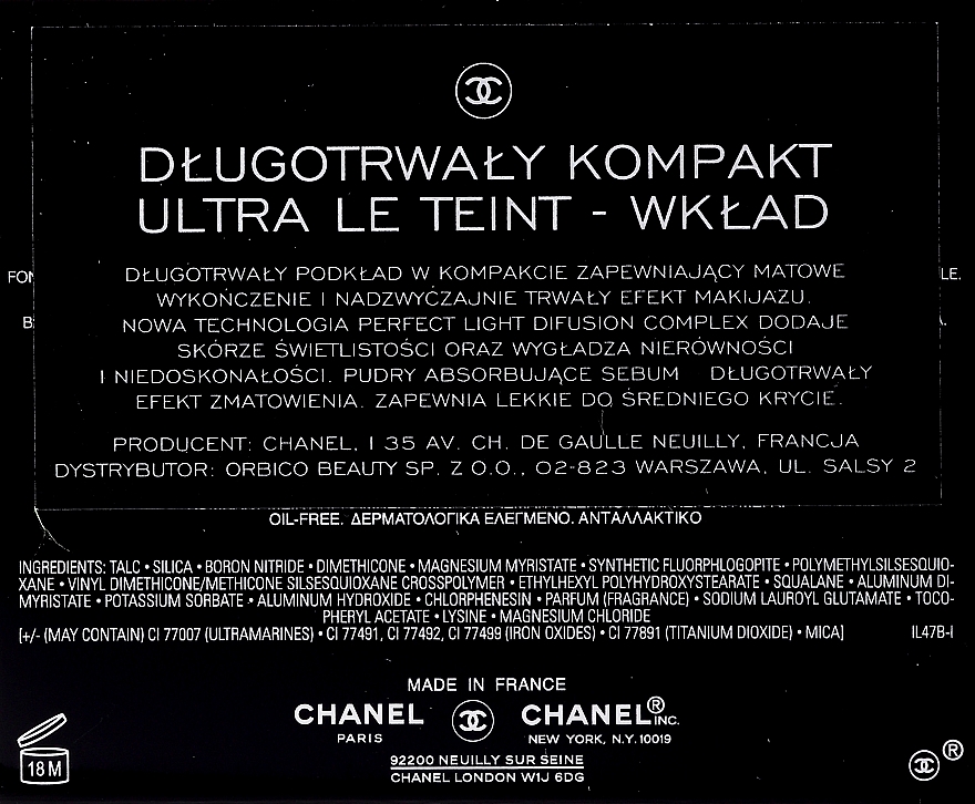Компактное тональное средство - Chanel Ultra Le Teint Ultrawear All-Day Comfort Flawless Finish Compact Foundation (сменный блок) — фото N2