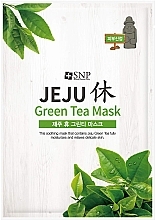 Успокаивающая тканевая маска для лица с зеленым чаем - SNP Jeju Rest Green Tea Mask — фото N1