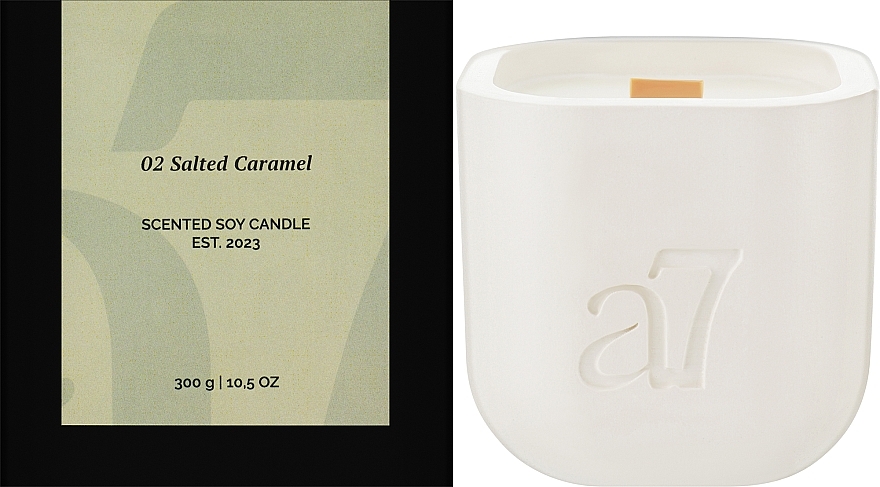 Ароматическая соевая свеча, белая - A7 Candles Salted Caramel — фото N6
