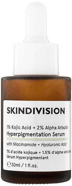 Сироватка проти гіперпігментації - SkinDivision 1% Kojic Acid + 2% Alpha Arbutin Hyperpigmentation Serum — фото N1