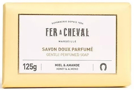 Марсельское мыло "Мед и миндаль" - Fer A Cheval Gentle Perfumed Soap Honey & Almond — фото N1