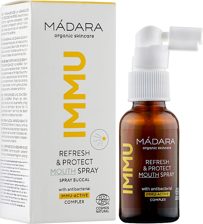 Освіжальний і захисний спрей для порожнини рота - Madara Cosmetics IMMU Refresh & Protect Mouth Spray — фото N2