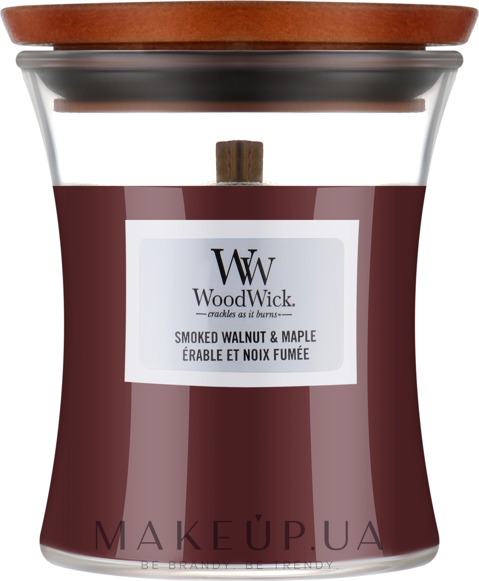 Ароматична свічка в склянці - WoodWick Smoked Walnut & Maple — фото 85g