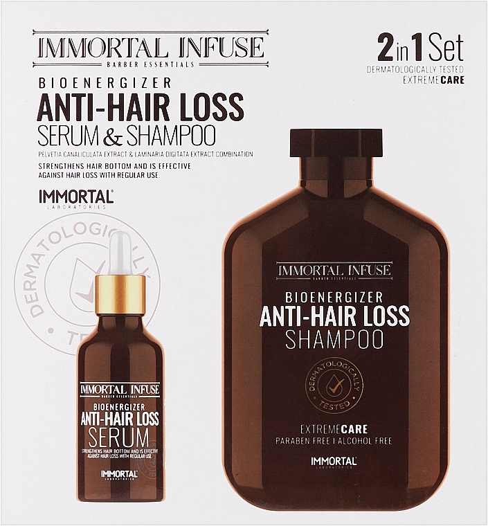 Набор против выпадения волос - Immortal Infuse 2In1 Set (shm/500ml + ser/50ml) — фото N1