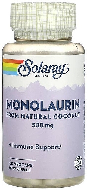 Харчова добавка "Монолаурин", 500 мг - Solaray Monolaurin 500mg — фото N1