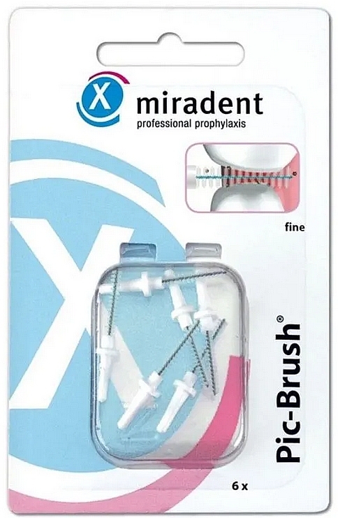 Запасные межзубные щетки, 0,60мм/2,0мм, белые - Miradent Pic-Brush Refill  — фото N1