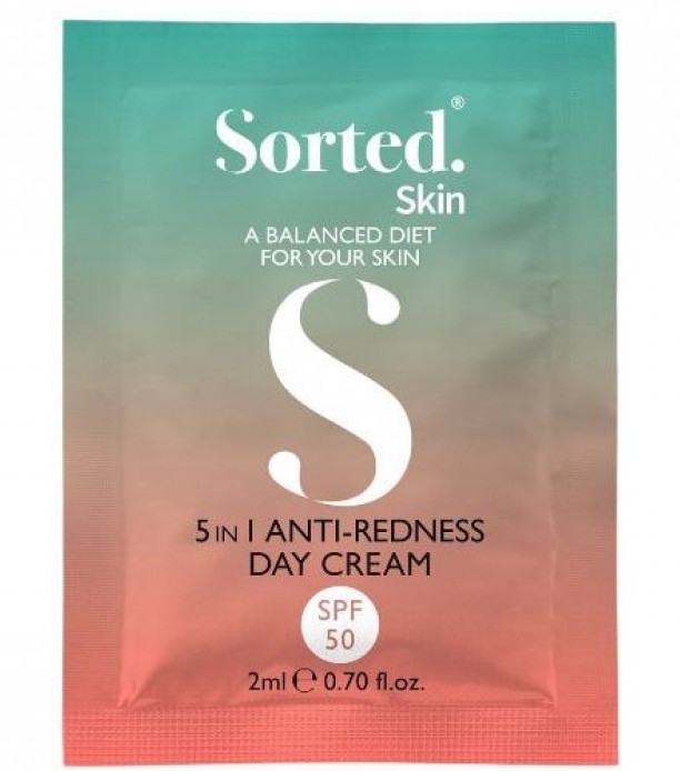 Денний крем 5 в 1 проти почервоніння - Sorted Skin 5 in 1 Anti-Redness Day Cream SPF 50 (пробник) — фото 2ml