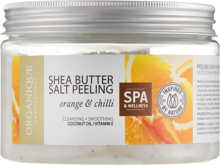 Соляний пілінг "Апельсин і чілі" - Organique Shea Butter Salt Peeling Orange & Chilli — фото N3