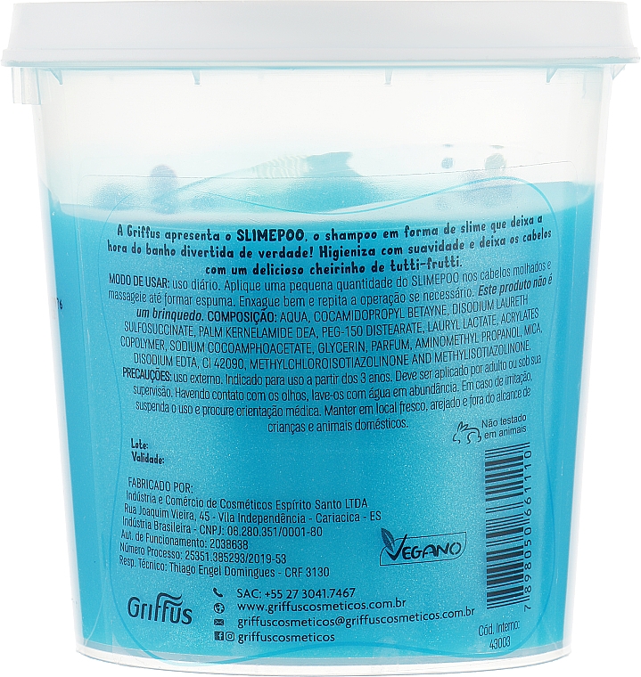 Слайм шампунь для детей - Griffus Slimepoo Shampoo Azul — фото N2
