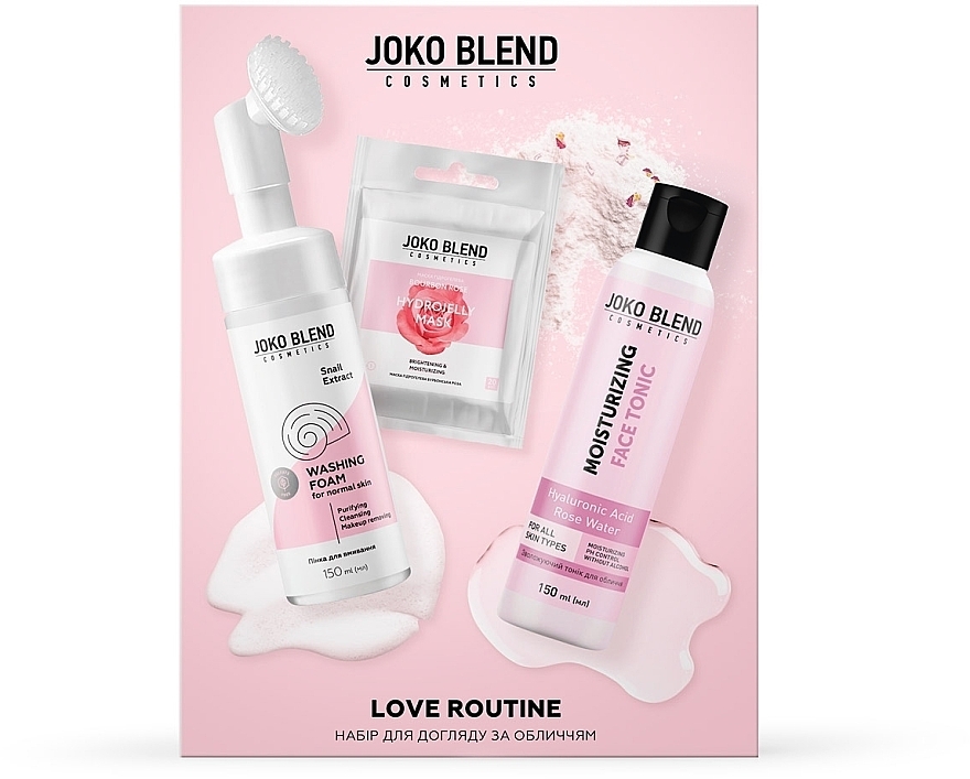 Набор для ухода за лицом - Joko Blend Love Routine (f/foam/150ml + toner/150ml + f/mask/20g) — фото N1